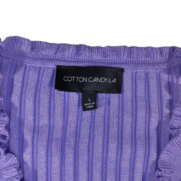 Lavender Purple Knit Blouse Cardigan Large - Picture 3 of 3